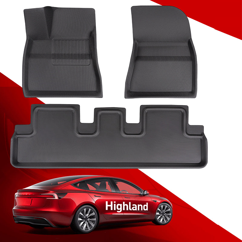 All-weather måtter til Tesla Model 3 Highland – leverandørens produktfoto
