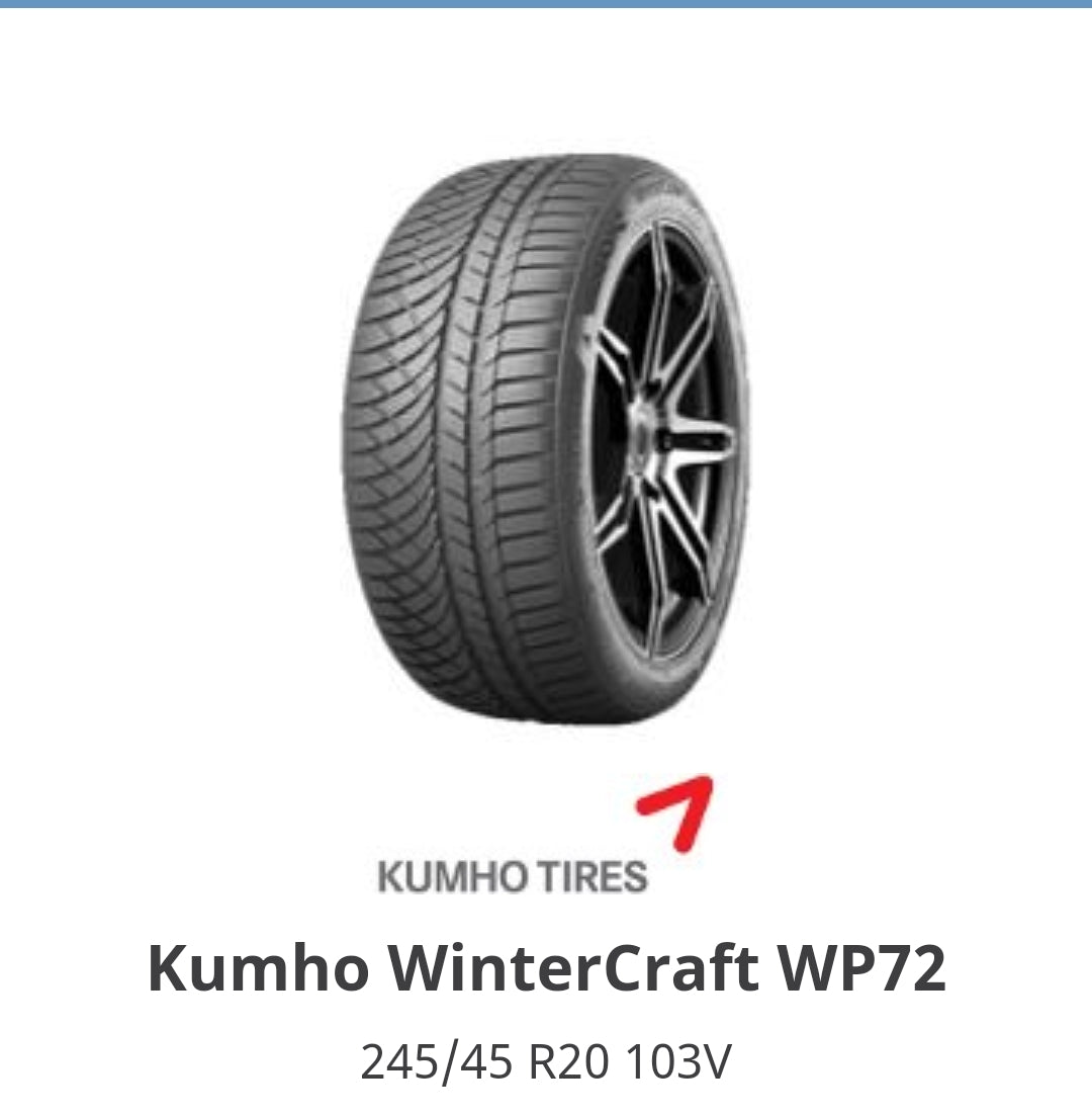 Kumho WinterCraft WP72 245/45 R20 103V